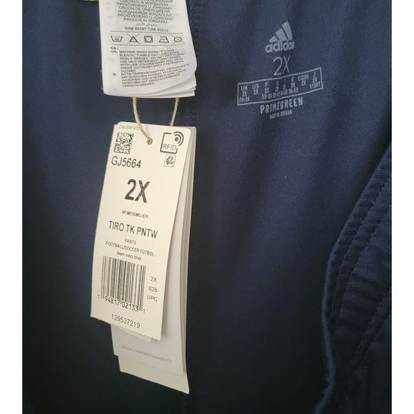 Adidas NWT Women's Plus Size Aeroready Sereno Slim Tapered-Cut Pants Blue Sz 2X - Picture 3 of 6